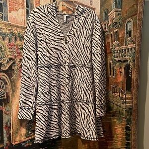 Zebra Print Long Sleeve Cardigan- See Pictures